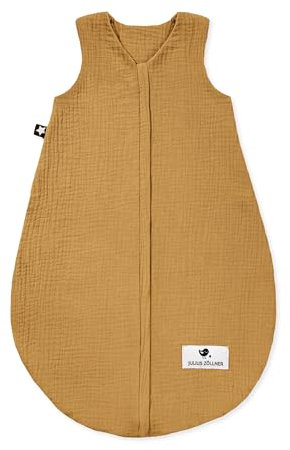 Julius Zöllner Sommerschlafsack Musselin, 0,5 TOG, waschbar bei 40°C, Made in Germany, OEKO TEX Standard 100, zimt, Gr. 50/56