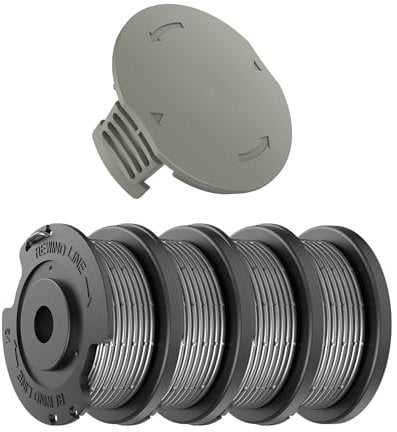 EVENLINKICS F016800569 Rasentrimmer Fadenspule, Kompatibel mit Bosch Rasentrimmer,für Bosch Akku Rasentrimmer EasyGrassCut 18 23 26 SL (4 Fadenspulen, 1 Trimmerabdeckung)