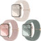 CeMiKa Geflochtenes Armband kompatibel mit Apple Watch Armband 41mm 40mm 38mm 42mm, Stoff Elastisches Sport Solo Loop Nylon Band für iWatch Series 10 9 8 7 6 5 4 3 SE Ultra 2 1,Herren Damen, 3 Stück