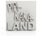 Dekorativer Aufsteller „PIPI-Kaka-Land“ handgegossen aus Beton (Grau)