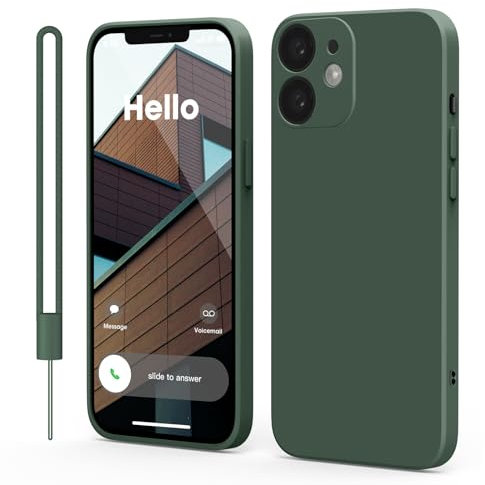 Andwing für iPhone 12 Mini Hülle [Rot] – Premium Silikon-Hülle mit Rundumschutz, Kratzfester Mikrofaser-Innenfutter & Kameralensenschutz-Grün