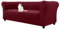 HonunGron Stretch Chesterfield Sofa Überzug 1 2 3 Sitzer, Elasthan Jacquard Couch Überzug, Sofaschutz rutschfest Sofaüberwurf Waschbare Sofabezug für Gebogene Sofa Sessel (Wein Rot,3 Sitzer)