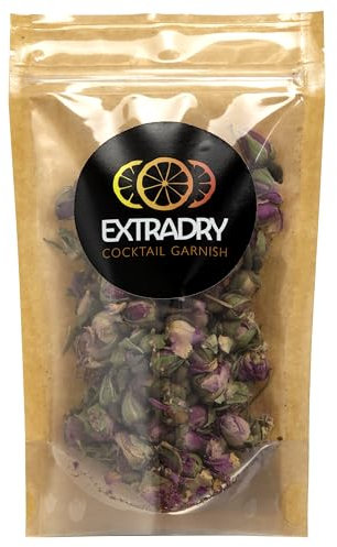 Extra dry - Boutons de Roses Séchés pour Cocktails, 150g | Garniture Florale100% Naturelle pour Cocktails, Thés, infusions, Desserts, Pâtisseries | Conditionné en France | Sans Sucre