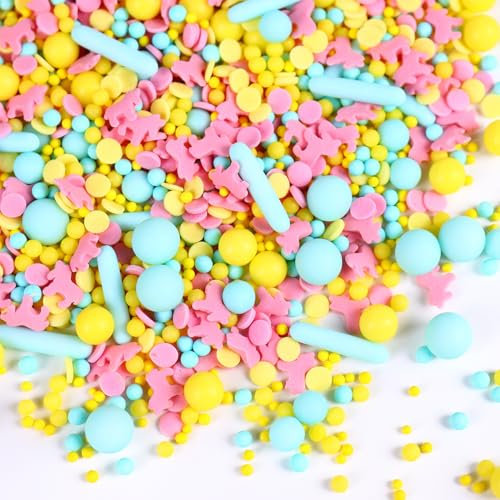 Sujoygar Essbare Streusel 130G, EinhornParty Streusel für Kuchen, Cupcakes and Plätzchen, Süße Persönlichkeiten Zuckerstreusel für Hochzeiten und Party Kuchendekorationen