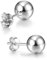 day.berlin 925 Silber Kugel Ohrstecker 18k Weißgold vergoldet, runde Damen Ohrringe, 6mm Durchmesser rhodiniert mit Anlaufschutz, Ball Studs nickelfrei und wasserfest