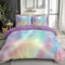 CozyRest Bettwäsche 135 x 200 cm Lila Bettbezug und 80x80 Kissenbezug, Wendebettwäsche Set Muster Traumhafter Farbverlauf Regenbogen Weiche Microfaser für Mädchen Kinder
