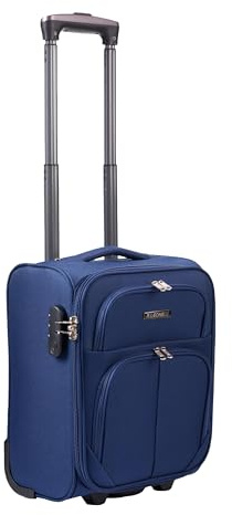R.Leone Bagaglio a Mano 40x30x20cm Wizzair Vueling 2 Ruota in stoffa A16 (Blu, XXS 40x30x20cm 2Ruota)