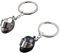 2 Stück Motorrad Helm Schlüsselanhänger Motorrad Schlüsselanhänger Moped Zubehör 3D-Mini Helm Gadget Metallische Schlüsselanhänger aus Metall für Motorradfahrer Mofa Accessoires (Schwarz,Silber)