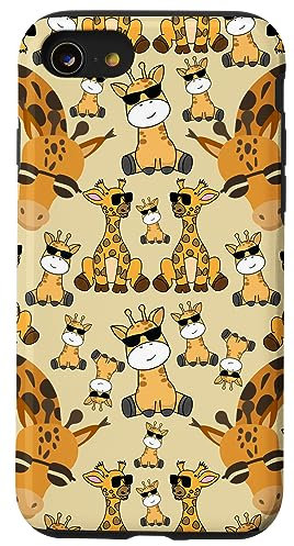 iPhone SE (2020) / 7 / 8 Funny Giraffes Wearing Sunglasses Pattern Giraffe Case