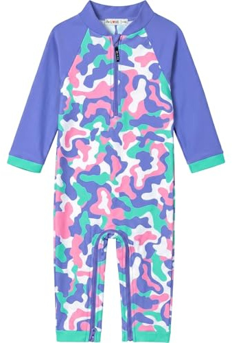 weVSwe Maillot de Bain Anti UV Bébé Fille Manches Longues Une Pièce Fermeture éclair Longue 3 Ans