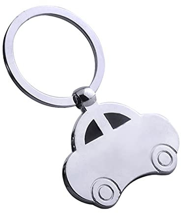 BUGUUYO Porte-clés Créatif En Métal Pendentif De Voiture En Forme De Coccinelle Porte-clés Tendance Argenté