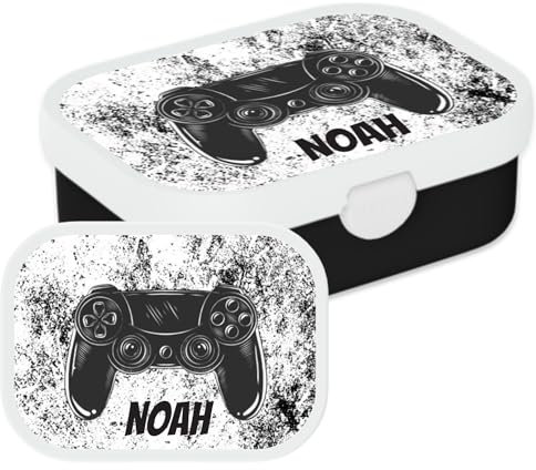 Mepal Personalisierte Brotdose mit Namen - Bento Lunchbox für Kinder - Rennwagen - Geeignet für bis zu 4 Butterbrote - BPA-frei & Spülmaschinenfest - 750 ml - Controller