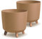 Tymar Übertöpfe groß mit Füßen, Blumenübertopf, Blumentopf Gross, Blumenkübel matt, Pflanzkübel für Außen und Innen ((2pack) Holz ; Höhe 28,5 cm/ø 30 cm)