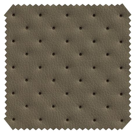 novely® Soltau Kunstleder - 3-lagig gesteppter Möbelstoff - Kaschierter Volumen-Polsterstoff mit Punkten - Pflegeleichte Meterware 1lfm (24 Schlammgrau)