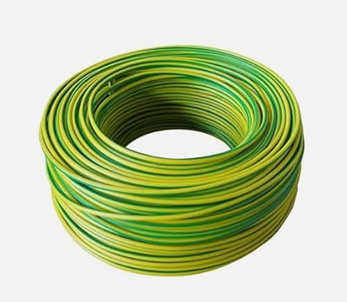 Cavo Elettrico FS17, sezione 6 millimetriquadri, Rotolo 10/20 Metri, Multicolore (Verde, Nero, Blu, Marrone, Grigio) (GIALLO VERDE, 20MT)