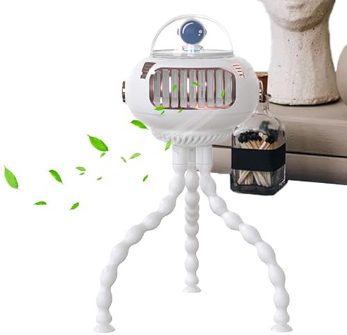 Ventilador para cochecito, enfriador recargable en forma de pulpo, 4.6 x 4.6 x 10.9 pulgadas, velocidad ajustable de mano, ventilador portátil para cochecito de bebé, viajes, coche, hospital, camping