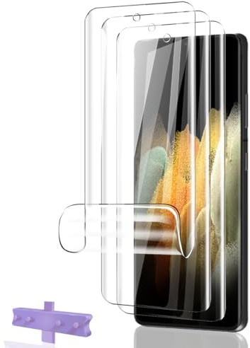 Phlleyaa Protection Décran Pour Galaxy S21 Ultra Film Flexible TPU 3 Pièces,Transparent HD, sans Bulles, Anti-Rayures, Facile à Installer Protection Pour Galaxy S21 Ultra Verre Trempé