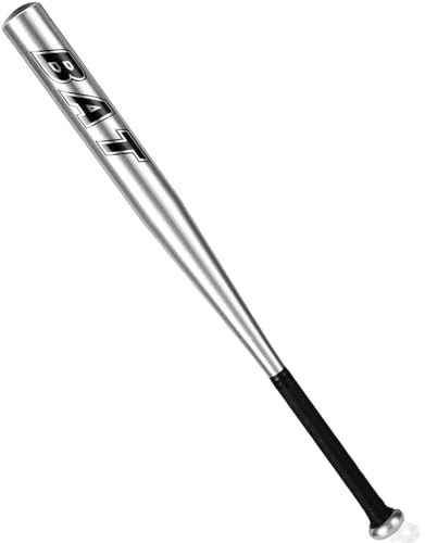 Batte de baseball en aluminium 75 cm, super résistante, puissante et sûre, idéale pour jouer en plein air, entraînement, sport et utilisation récréative, design ergonomique pour adultes et jeunes Gris