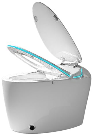 AMOS Intelligent One-Piece Smart Toilet with P-Trap, Heated Seat, UV Sterilisation, Warm Air Dryer, Remote Control & Multiple Wash Modes – Luxury Bidet Toilet for Modern Bathrooms