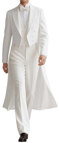 Generisch Giacca da uomo smoking slim fit, con coda di rondine, per balli, smoking, musicisti, cosplay, adulti, mago frack, costume mago, coda di rondine, cappotti formali