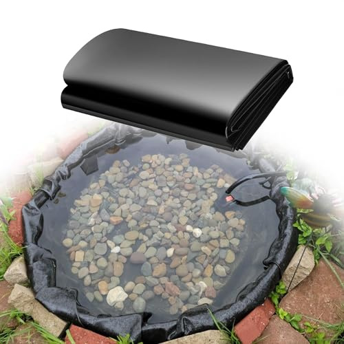 ZZGZZG Lona para Estanque 1350 x 2400 cm Flexible Revestimiento de Estanque Seguro para Estanques, Pond Liner, Gardens Piscinas Membrana Reforzada Paisajismo, Negro