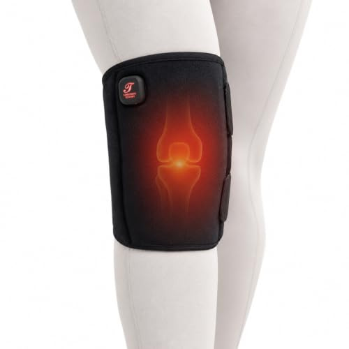 Elektrischer Kniewärmer, 3000mAh Beheizte Kniebandage mit 3 Temperaturmodi, Elektrisches Heizkissen für Knie mit 30 Minuten Auto-Abschaltung, Geschenk für Senioren Männer Frauen, Schwarz (Einzeln)