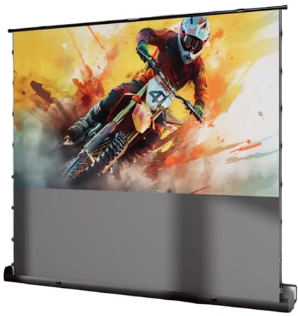 72 Inch Floor Rising Projector Screen, 8K Ultra HD Active 3D Carbon White Crystal Projection Screen for Home Theater