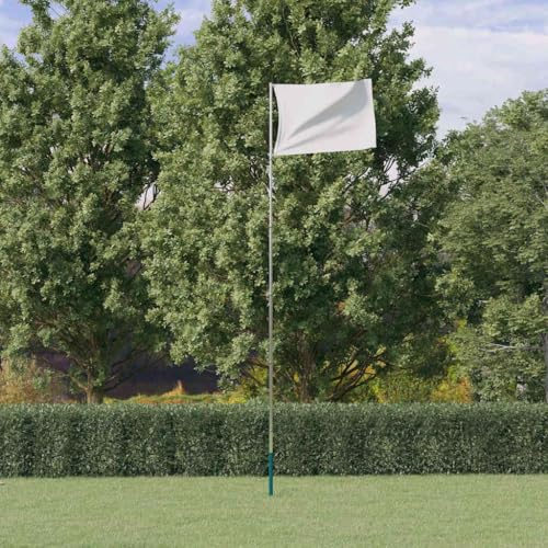 Mangloder - Asta telescopica argentata in alluminio, 5,5 m, con manicotto a fondo, regolabile in altezza, per bandiera, striscione, giardino, balcone, terrazza, esterni, feste, stadio, resistente alle