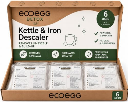 Ecoegg Kettle & Iron Descaler, 6 Uses | Easy Use Sachets, Powerful Limescale Removal
