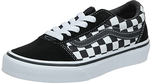 Vans Jungen Ward Suede/Canvas Sneaker, Schwarz Checker Black True White Pvj, 34 EU