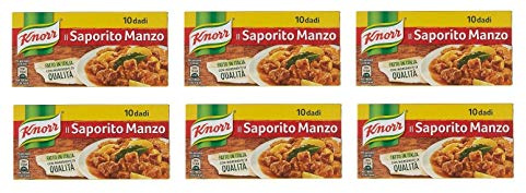 6x knorr dado saporito manzo brodo leckeres Rindfleisch Suppenwürfel Brühe 10 pz