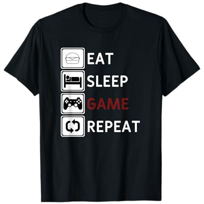 EAT SLEEP GAME REPEAT - Essen Schlafen Zocken Wiederholen T-Shirt
