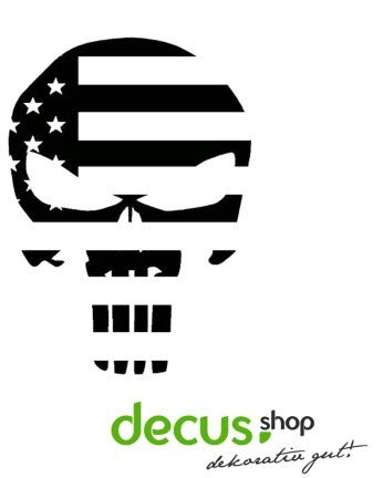 Decus Skull Punisher USA Flag // Sticker OEM JDM Style Aufkleber