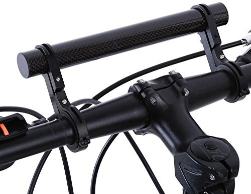 VGEBY1 Fahrradlenkerhalterung, Leichte stabile Verlängerungshalterung mit Zwei Lenkerhalterungen Halter für 25,4 mm 31,8 mm Fahrradlenker(Schwarz)