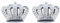 B470 2x Krone silber Emblem Badge auto aufkleber 3D car Sticker