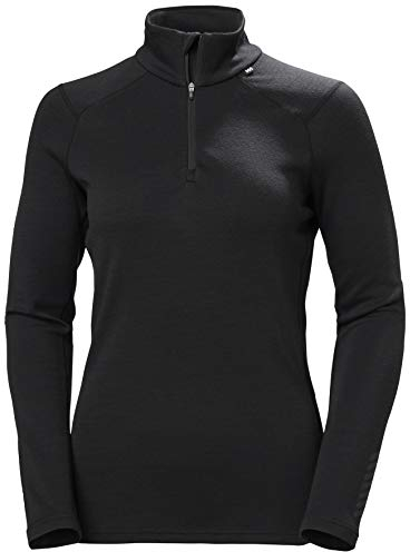 Helly Hansen Mujeres W Lifa Merino Midw 1/2 Zip, Negro, L