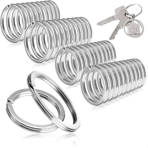 20 Piezas Anillas para Llaveros, 20mm 35mm, Llavero Anillos Divididos Redondos Llavero Gancho de Acero Inoxidable 304, Se Utiliza para Conectar llaves de Casa y Coche, Decoraciones