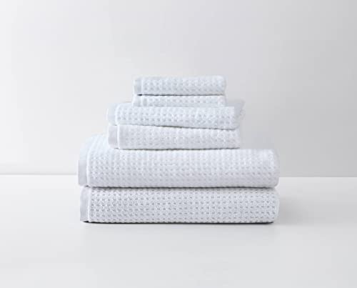 Tommy Bahama - Badetücher-Set, sehr saugfähige Baumwolle, Badezimmerdekor, fusselarm und lichtbeständig (Nothern Pacific White, 6-teilig)