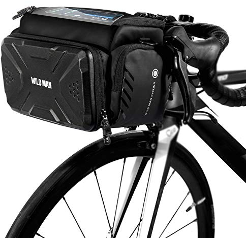 Lixada Fahrradtasche Eva Hard Electric Scooter Heads Bag Klappbare kompakte Lenkertasche Fahrradsatteltasche, Top Tube Bag 4L Kapazitätstasche für Mountainbikes, Fahrräder und Rennräder - Schwarz