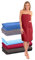 Interkontakt Saunakilt Damen 80x140 cm mit 5-Knopf-Verschluss - passend bis Konfektionsgröße 44 - Handtuchkleid Damen aus 100% Baumwolle Oeko-TEX® Zertifiziert - Saunatuch Damen Rot