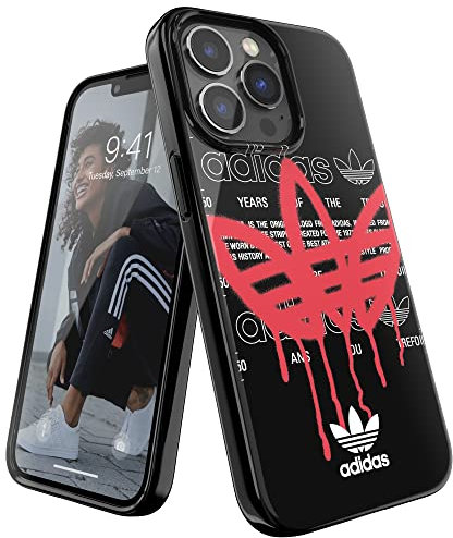 adidas Originals Case Designed for iPhone 13 Pro 6.1, Drop-Tested Cases, Shockproof Raised Edges, Original Protective Case, Summer Graffiti Pink