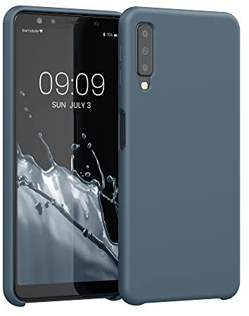 kwmobile Cover per Samsung Galaxy A7 (2018) Custodia - Back Case per Smartphone in Silicone TPU - Protezione Gommata - ardesia scuro