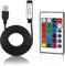 VIPMOON 24 Key - DC 5V IR Remote Controller with 1m USB Cable Wire, Inline Wireless RGB Remote Controller, Suitable for 5050 2835 SMD RGB LED Light Strip