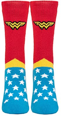 HEAT HOLDERS SOCKSHOP Damen 1.6 TOG Lite DC Wonder Woman Thermische Socken Packung 1 Blau/Rot 37-42