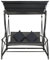 Hommdiy Hollywoodschaukel 2-Sitzer mit Dach Gartenschaukel Schaukel Schaukelbank Hängeschaukel Poly Rattan Grau