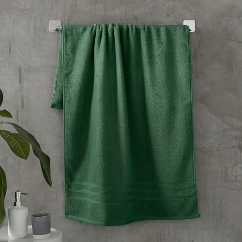 Catherine Lansfield Zero Twist Cotton 90x140cm Bath Sheet Dark Green