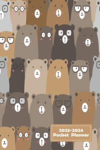 Pocket Planner 2023-2024 For Purse: 2 Year Small Pocket Appointment Calendar 2023-2024 - Small Size 24 Months Personalized Planner & Organizer | Jan ... and Notes Section (Cute Brown Bears Cover)