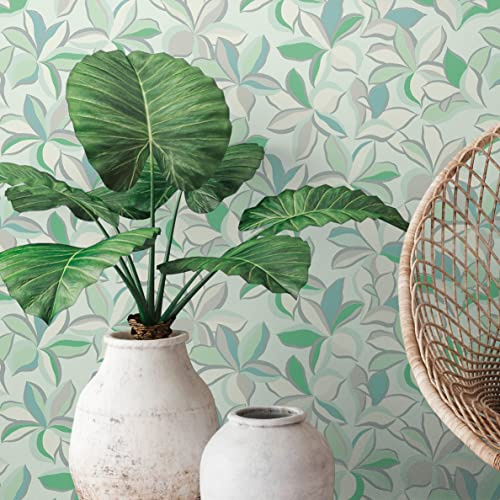 A.S. Creation House of Turnowsky 389083 Wallpaper Floral Green White Non-Woven Wallpaper 10.05 m x 0.53 m Made in Germany