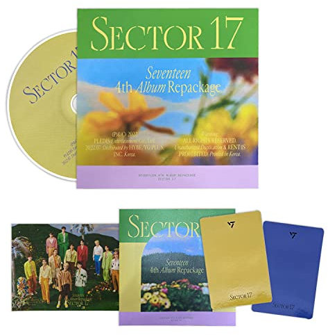 SEVENTEEN - 4th Album Repackage [SECTOR 17] (COMPACT Ver.) Holder + Photo Book + CD-R + Photocard + Post Card + 2 Pin Button Badges + 4 Extra Photocards