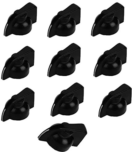 Setaria Viridis 10pcs Chicken Head Knob Bass Guitar Potentiometer Knobs Amplifier Knobs Effect Pedal Knobs Potentiometer Control Knob (Black 10PCS)